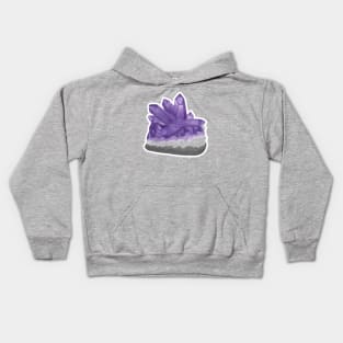 Purple Amethyst Birthstone Raw Crystal Kids Hoodie